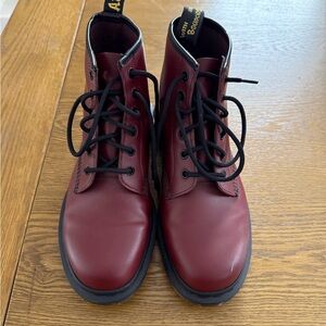 Doc Martens Men's Burgundy Lace-Up Boots